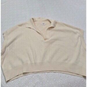 Cotton On Cream Knit Polo Vest